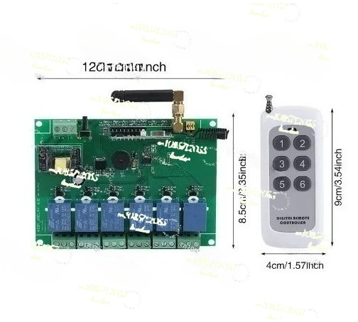 apply to Smart home 6-way wireless remote control switch 12V receiving relay module
