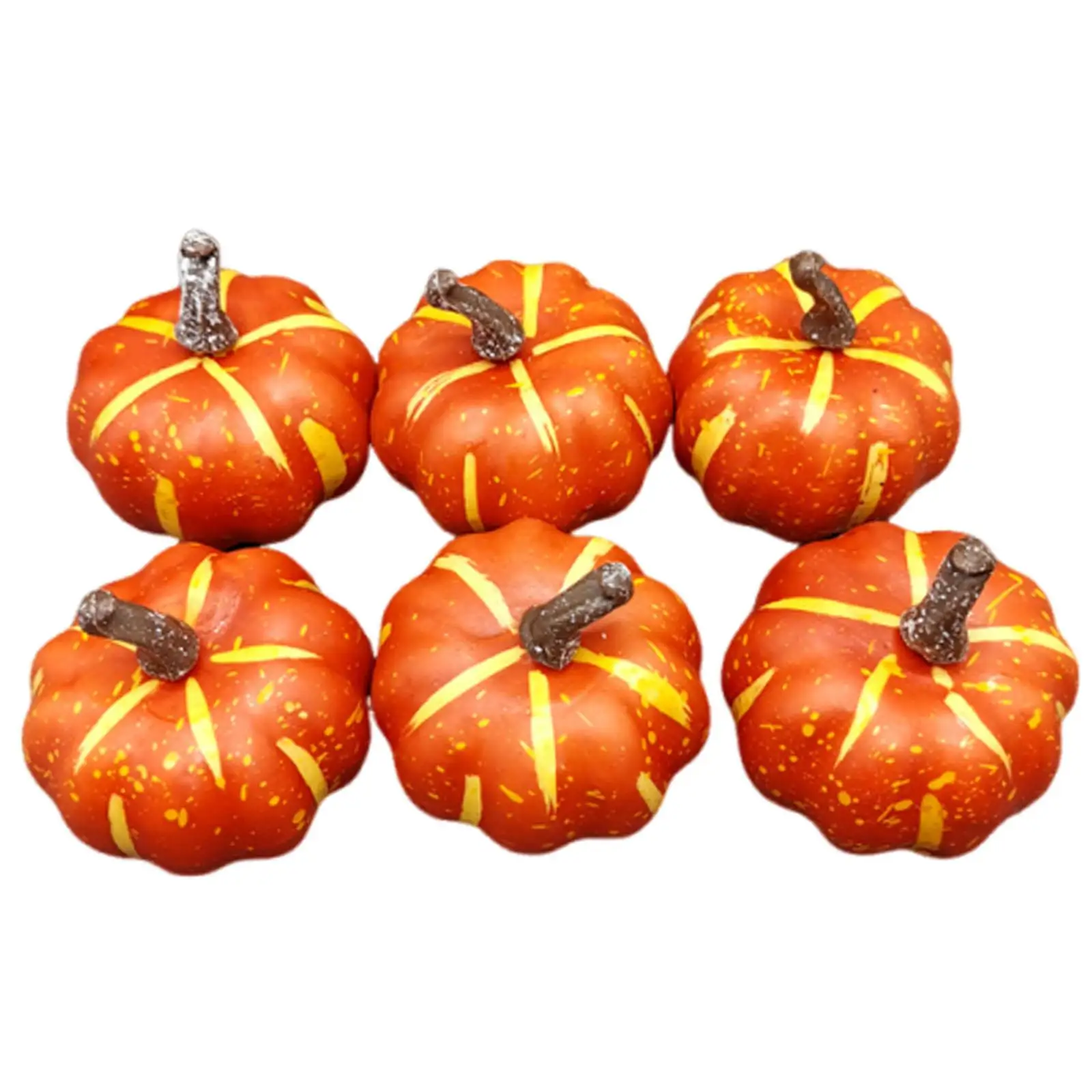 Artificial Pumpkins Multifunctional Ornament Orange Faux Foam Harvest Pumpkin for House Thanksgiving Farmhouse Home Halloween