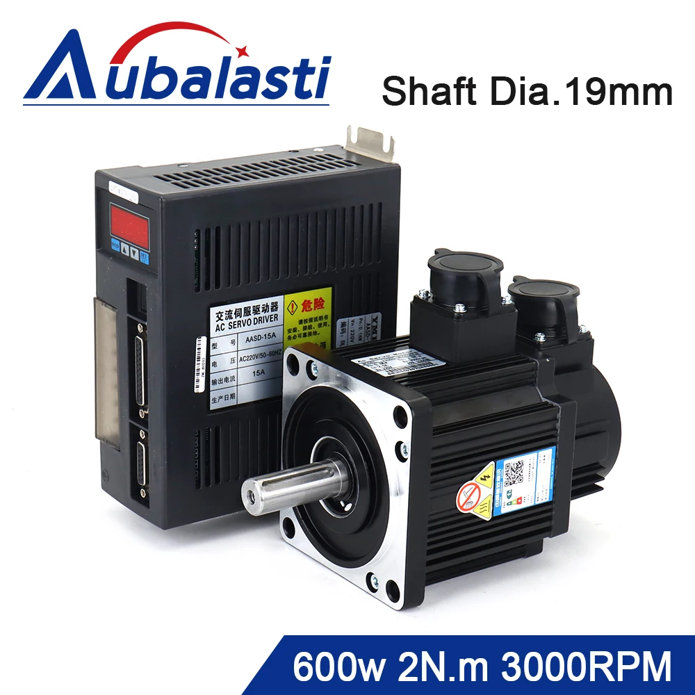 Aubalasti 600W AC Servo Motor Kits 110ST-M02030 2N.m 220V 3000RPM Permanent Magnet Match Driver AASD-15A for CNC Engraving