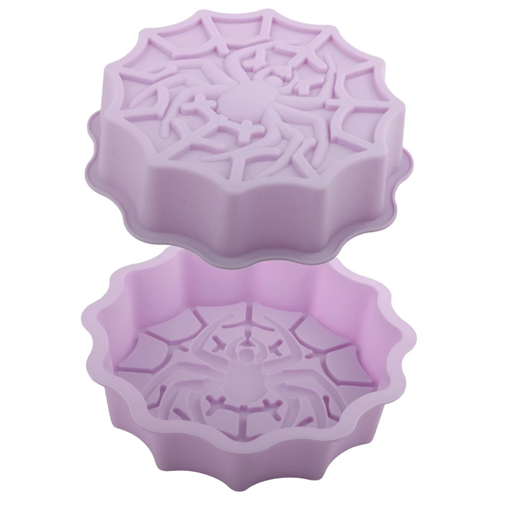Halloween Large Spider Web Mousse Cake Silicone Mold Horror Large Spider Dessert Baking Mold