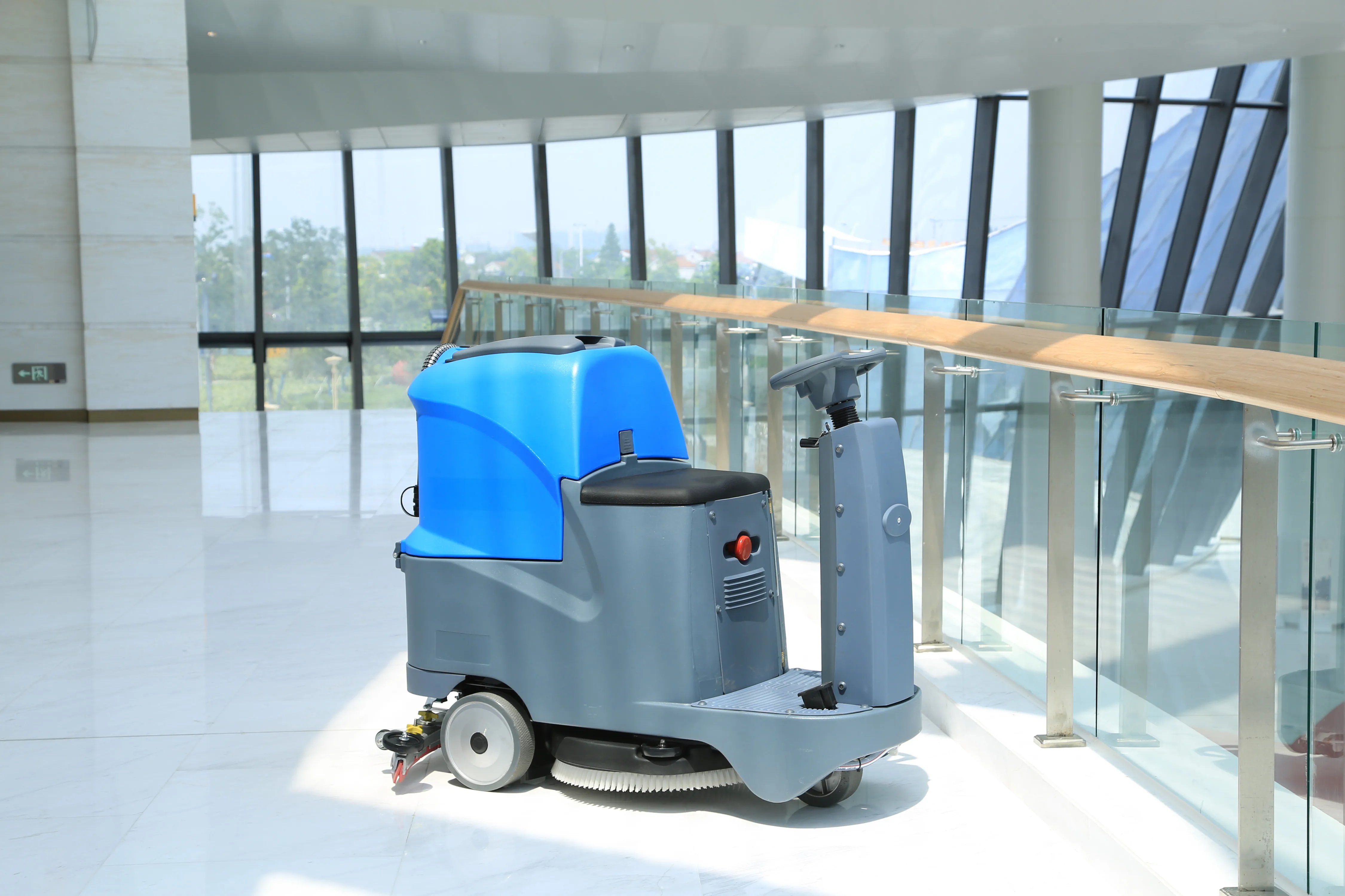 Electric Floor Brush Cleaning Industrial Cordless Mini Ride on Floor Scrubber Machine view 6