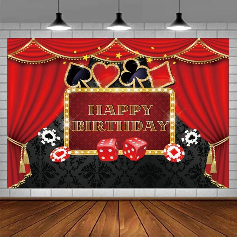 Photography Backdrop Casino Las Vegas Theme Birthday Party Prom Ceremony Decoration Background Banner Poster