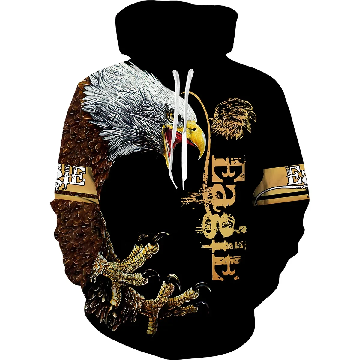 Autumn Men's Hoodies Fun Animal Eagle Pattern Unisex Pullover Casual Coat Essential Sportswear Harajuku Oversized