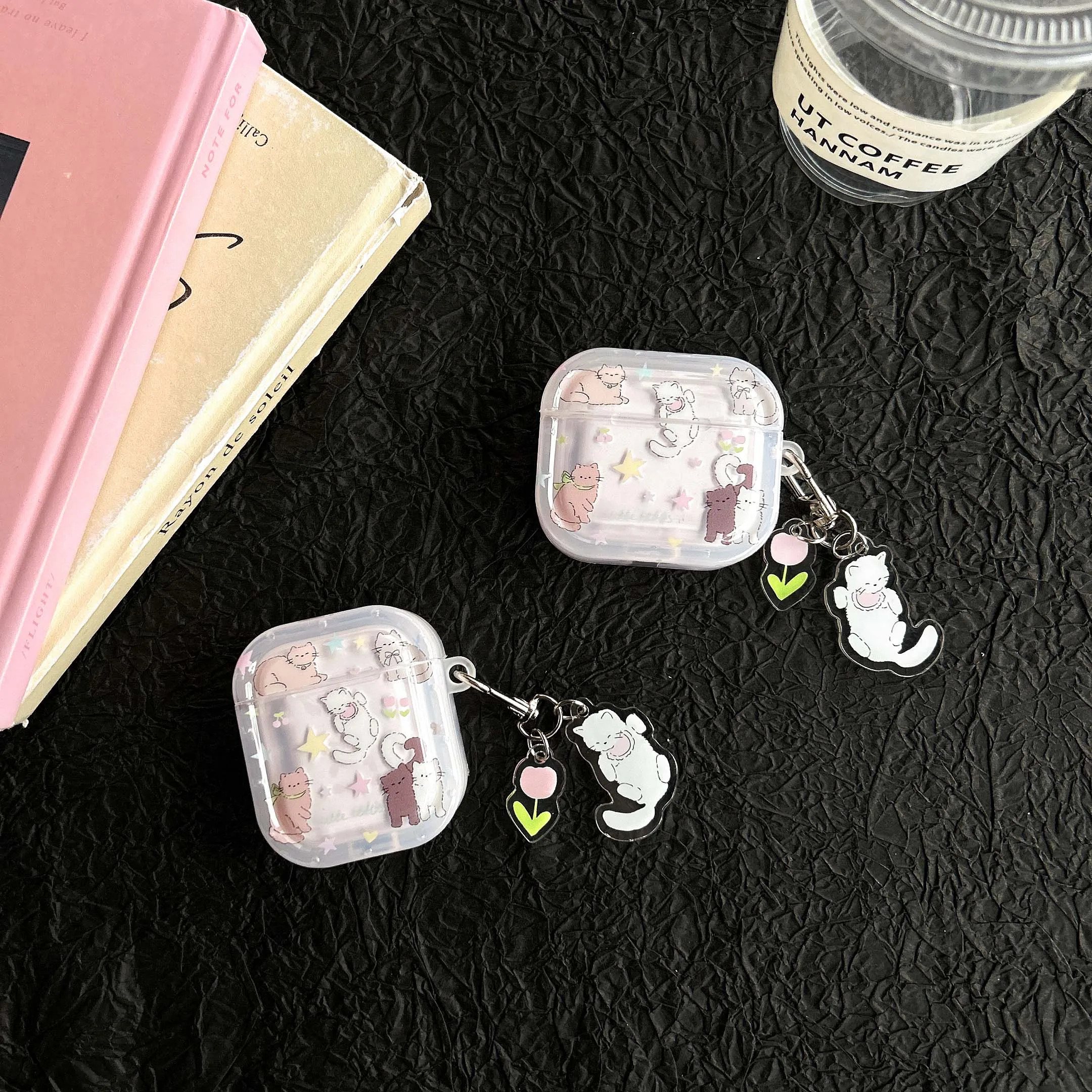 charging box for apple airpods 3 pro2nd 1 2 pro cute cats cartoon colorful stars wireless earphone case tulip kitten bracelet