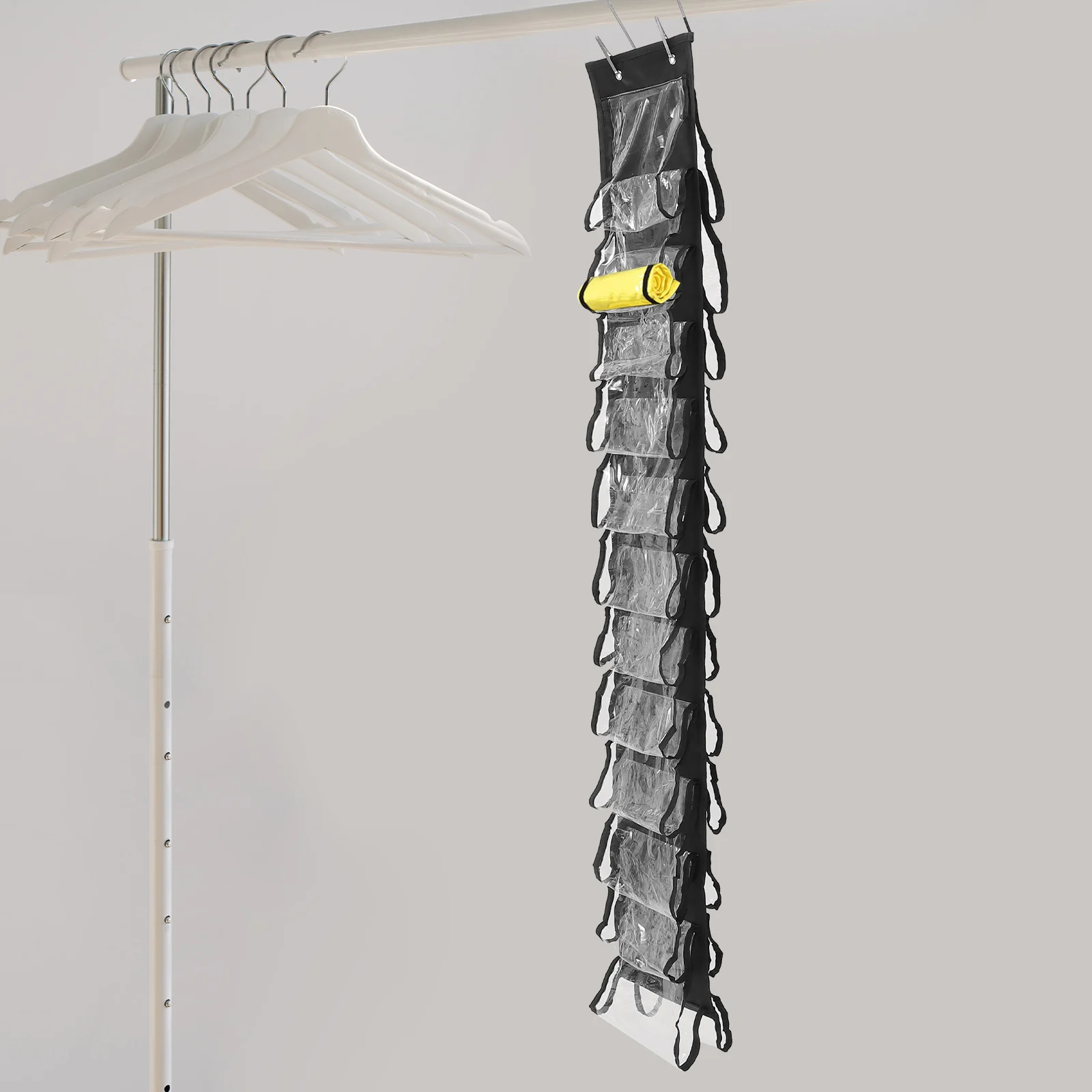 

1 set 1 Set Large Capacity Hanging Storage Organizer Bag Hook Clothes Towels Leggings Hoodies Space Saving Oxford Cloth