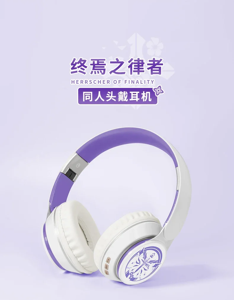 Anime Honkai Impact 3 Kiana Cosplay dibujos animados moda auriculares inalámbricos accesorio recuerdo auriculares Bluetooth de voz montados en la cabeza