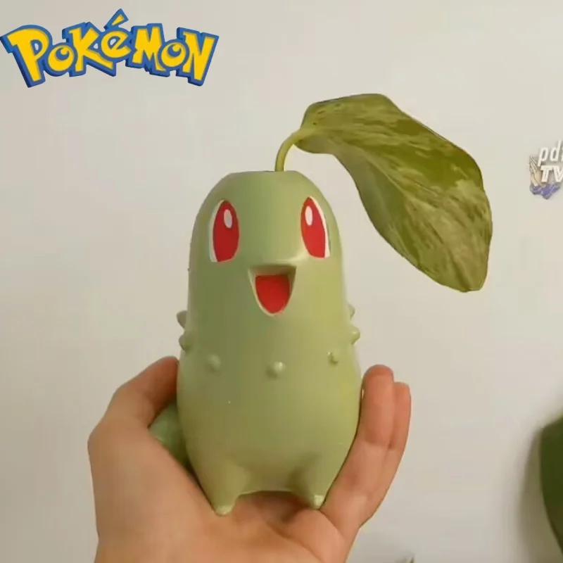 Pokemon Chikorita Kawaii sadzarka doniczka kreatywna doniczka Chikoritas statua wazon ozdoby model figurki wystrój prezenty zabawka