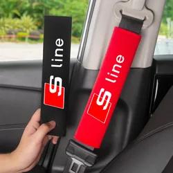 2pcs Car Seat Belt Cover Shoulder Pads Auto Interior Decoration For Audi S line A1 A3 A4 A5 A6 A7 A8 Q1 Q2 Q3 Q5 Q6 Q7 Q8