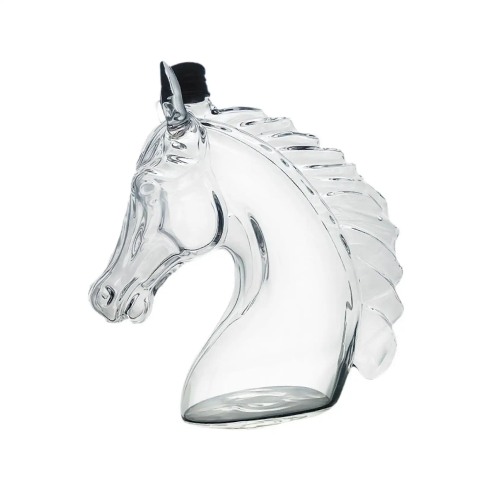 Decantador de Whisky con Forma de Cabeza de Caballo, Decantador de Vidrio Transparente Novedoso para Fiestas, Sala de Estar, Día de San Valentín, Aniversario, Hombres, Papá, Esposo