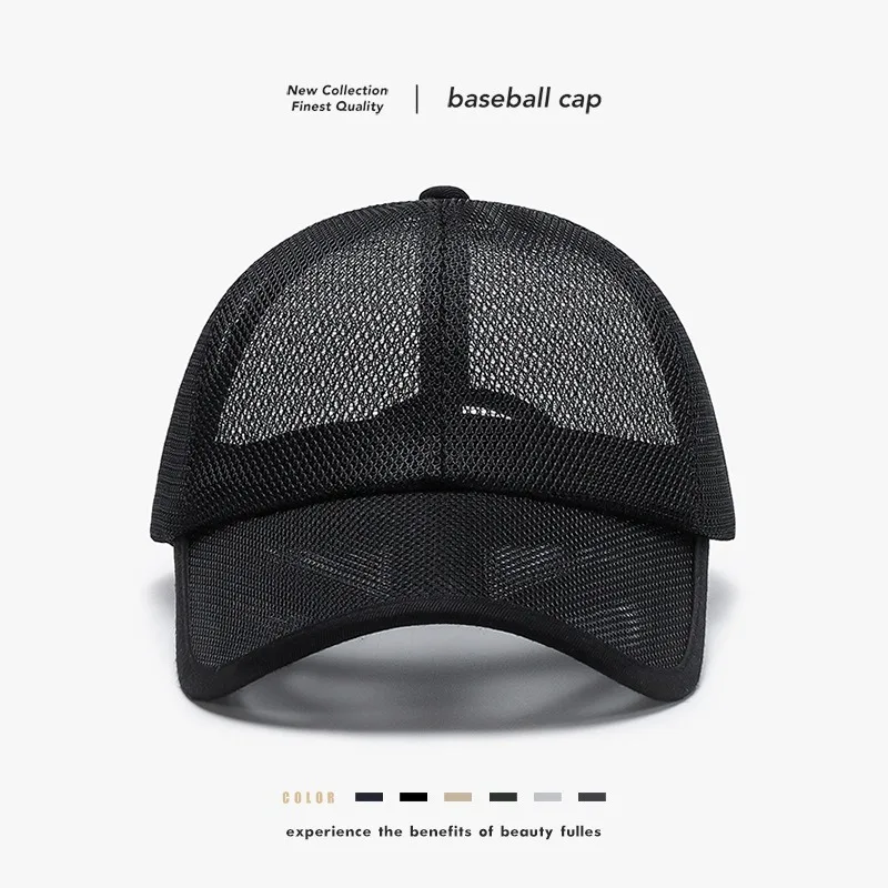 New Summer Breathable Mesh Baseball Cap Men's Hollow Brim Ou