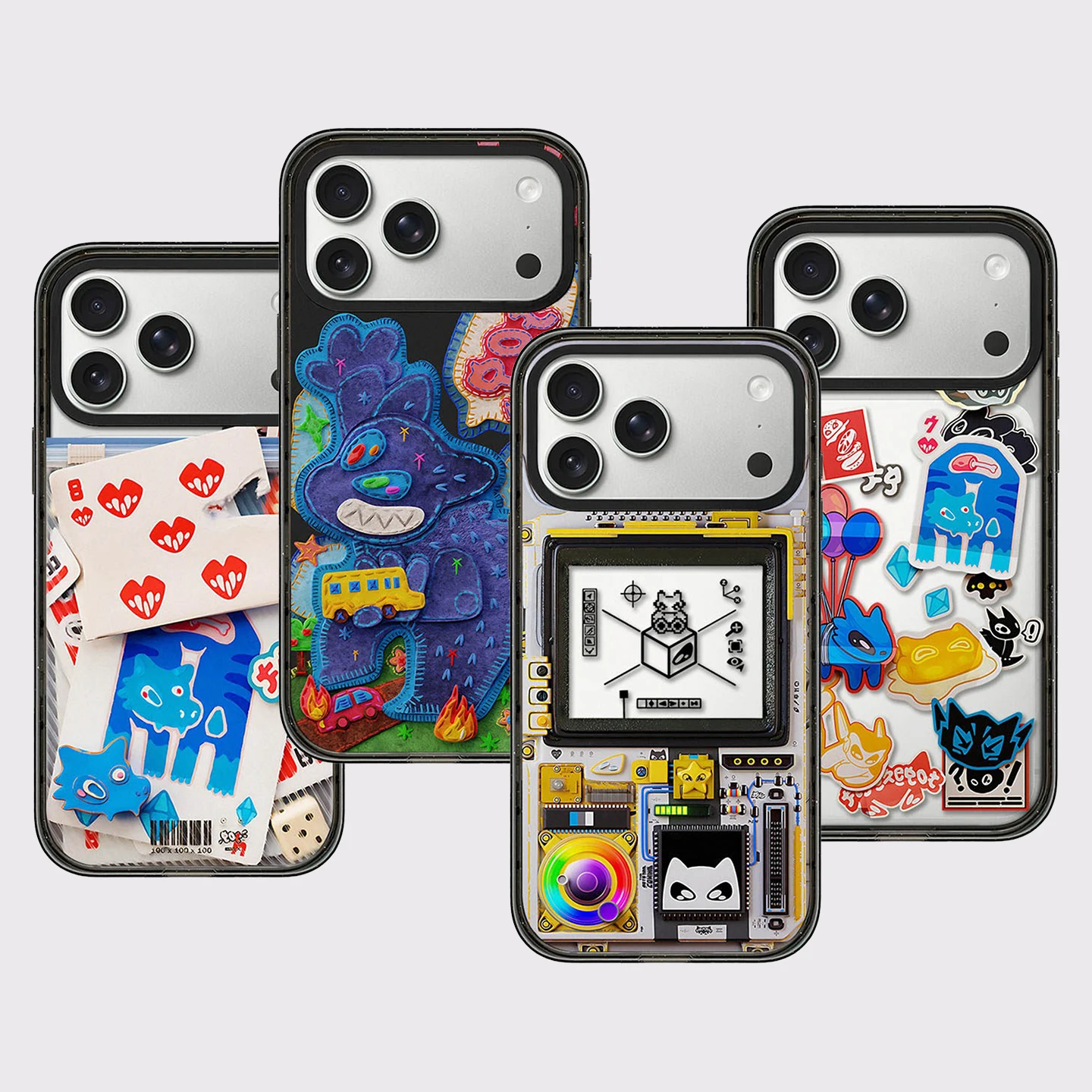

Cartoon Box Pattern Impact Black Border Magnetic Cover for IPhone 12 13 14 15 16 17 Pro Max Case for IPhone 17 Air