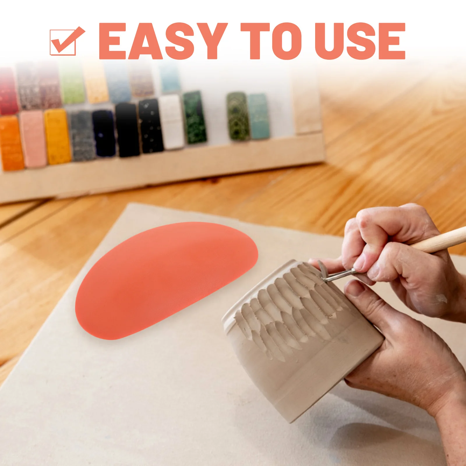 

Clay Tools Pottery Molding Carving Set with Silicone Rib for Sculpting Polymer Clay DIY Art Crafts Detail Work Accessories