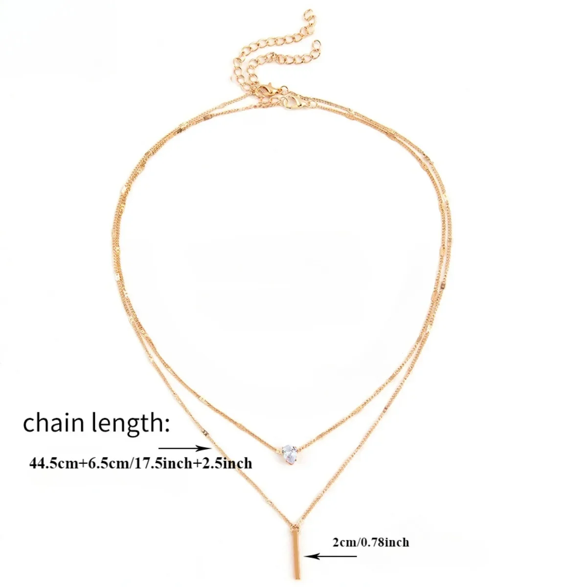 متعدد الطبقات نجمة خماسية شكل قلب قطرة الماء سلسلة بدلاية قلادة مادة سبيكة الزجاج الترقوة سلسلة مثير المرأة