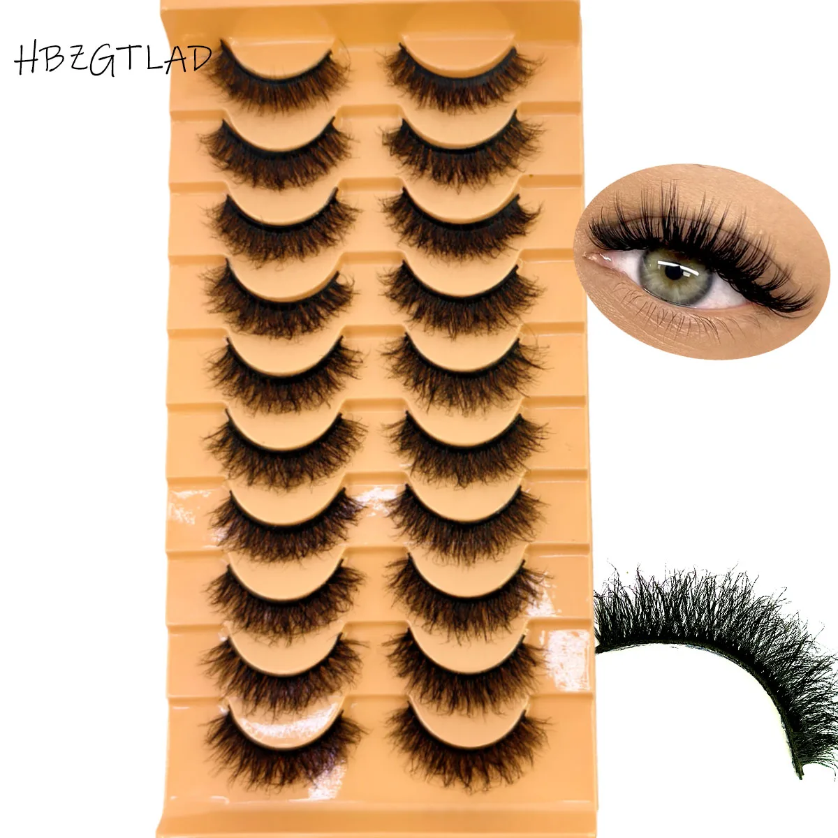 New 3D false eyelashes, natural, fluffy, short eyelash extension, thick, beauty makeup, artificial mink eyelashes, 10 pairs