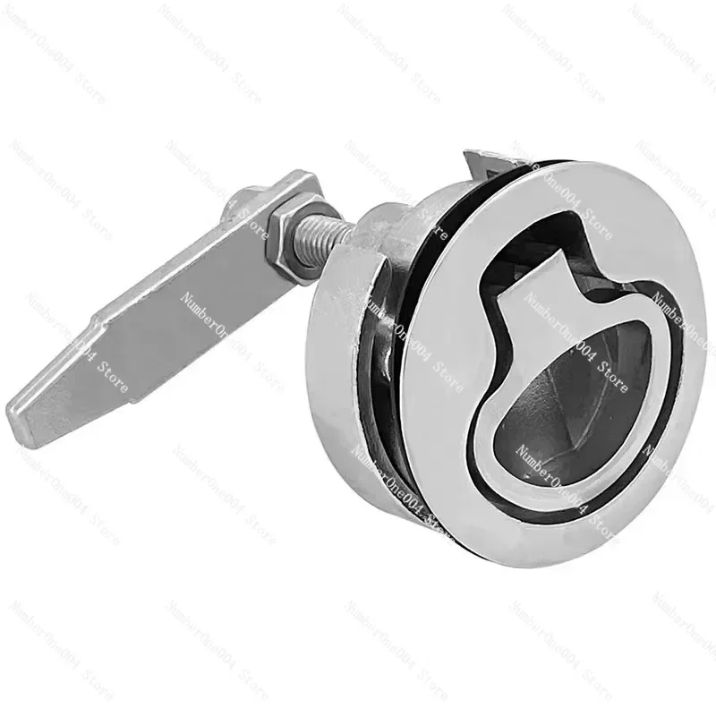 Suitable for 316 stainless steel handle lock embedded floor lock, passenger door handle flush ring unlocking yacht hardware