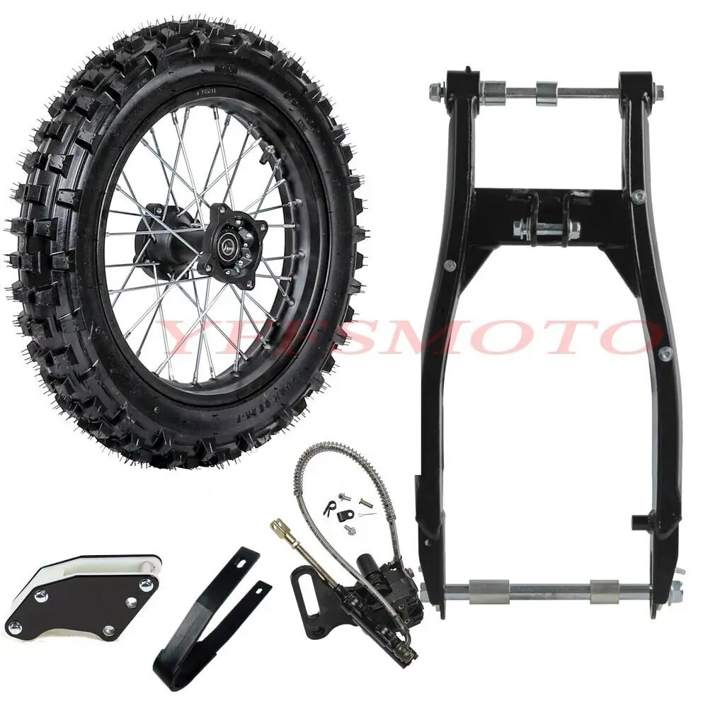 TDPRO 90/100-14 Rear Wheel Swing Arm Tire Rim & Brake Assembly for Honda Apollo YZ CRF Motorcycle Tires