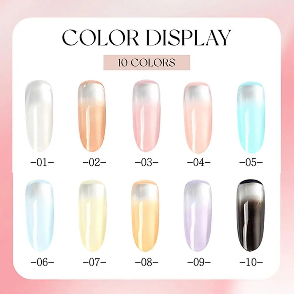 Elastisch netkussen gellak - Bouwbare gradiëntstempelgel voor nagels, geen toplaag nodig, eenvoudige ombre-manicure