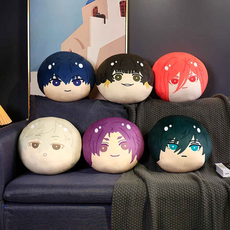 

Плюшевая игрушка с синим замком, пельмени, Isagi Yoichi Nagi Rin Chigiri Reo, аниме плюшевая подушка на заднюю панель, подвеска для дивана, подарки, первая пуля