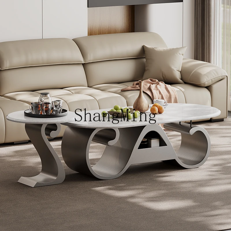 

FG light luxury natural marble coffee table living room home modern creative minimalist luxury stone high-end coffee table