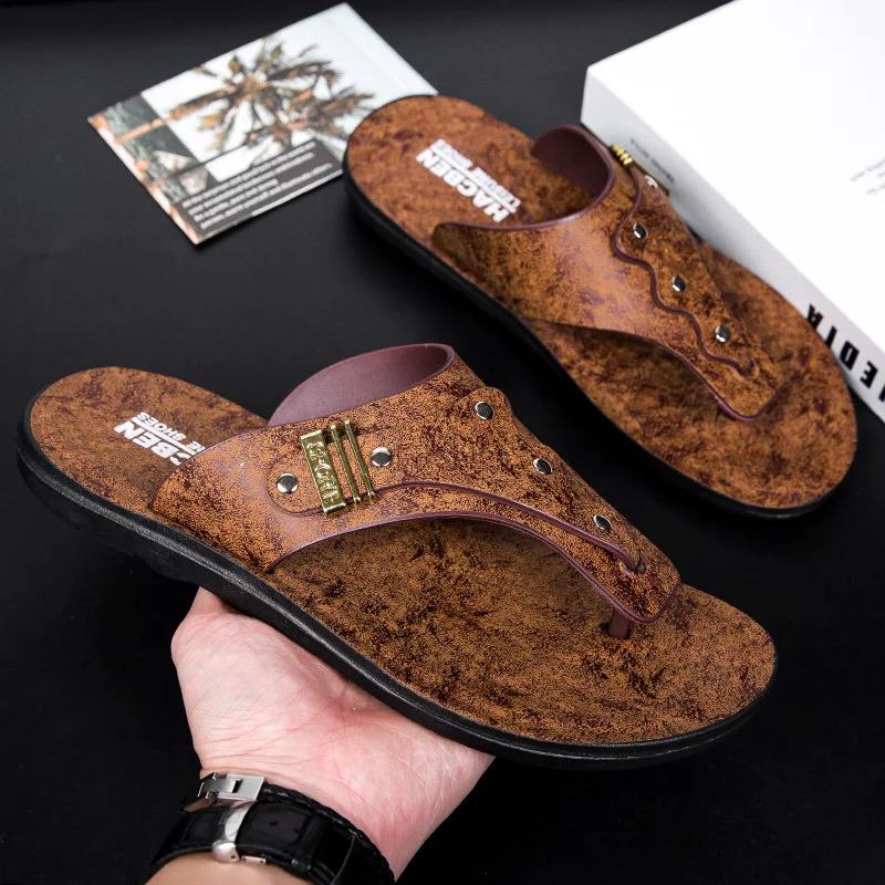 

House Flip Flops Man Summer Slippers for Men 2025 Flip Flops Man Genuine Men's Slipper Slides Shoes Original Beach Water Shoes