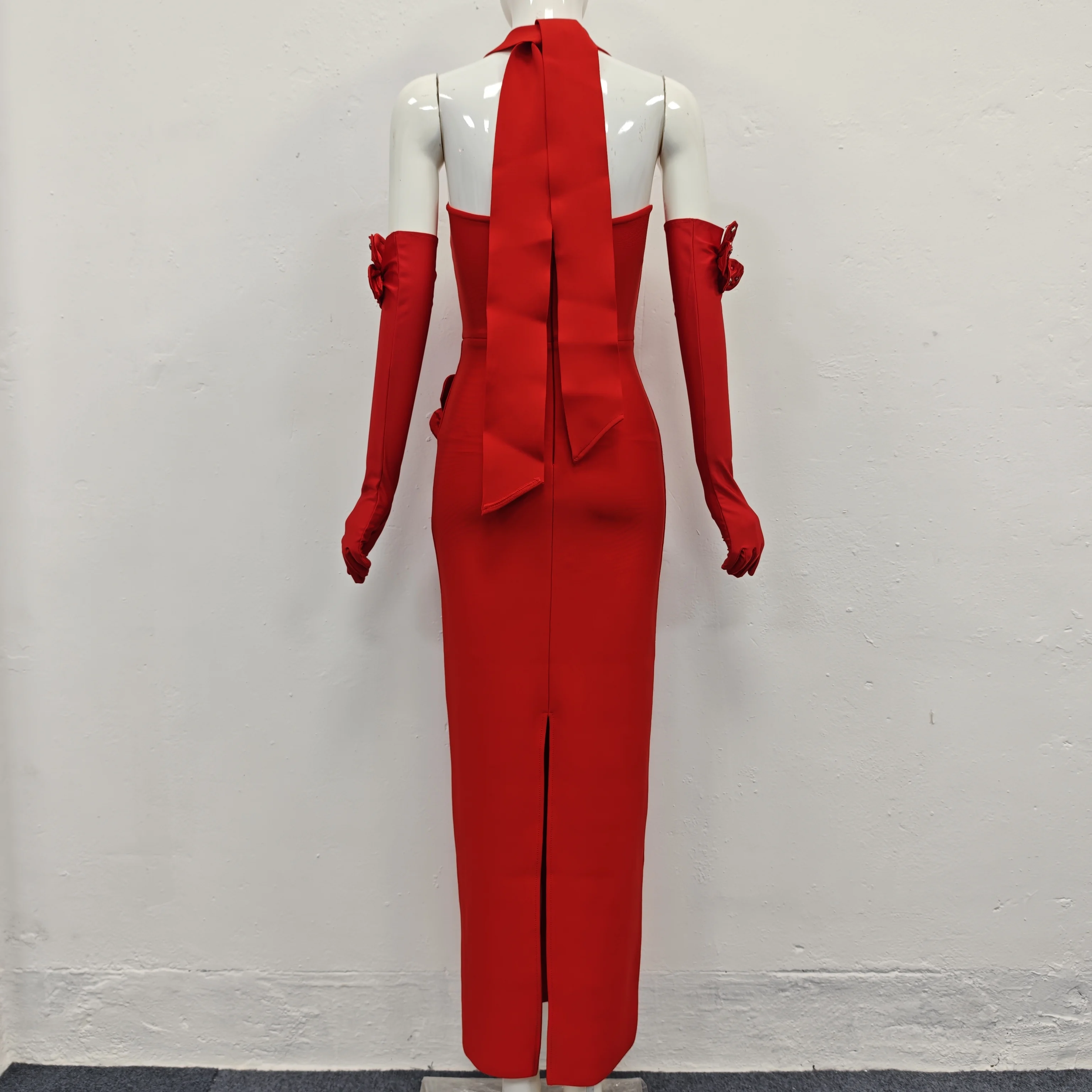 Nuevo estilo, correa colgante para el cuello, flor tridimensional, vestido de mujer estilo celebridad de alta gama a la moda