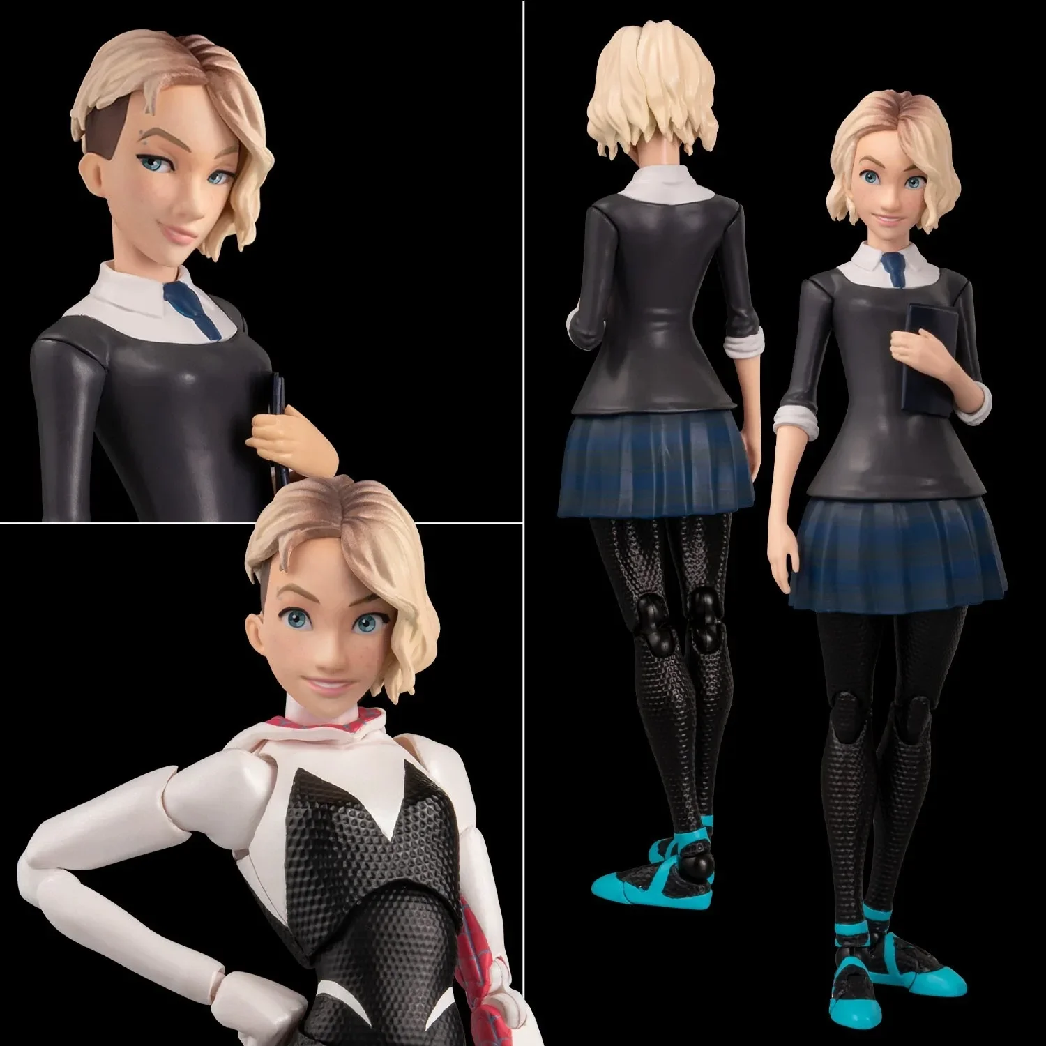 

Bandai Spider-man Super Hero Spider Man Gwen Stacy Into the Spider-Verse Articulated Action Figure Collectible Model Toys
