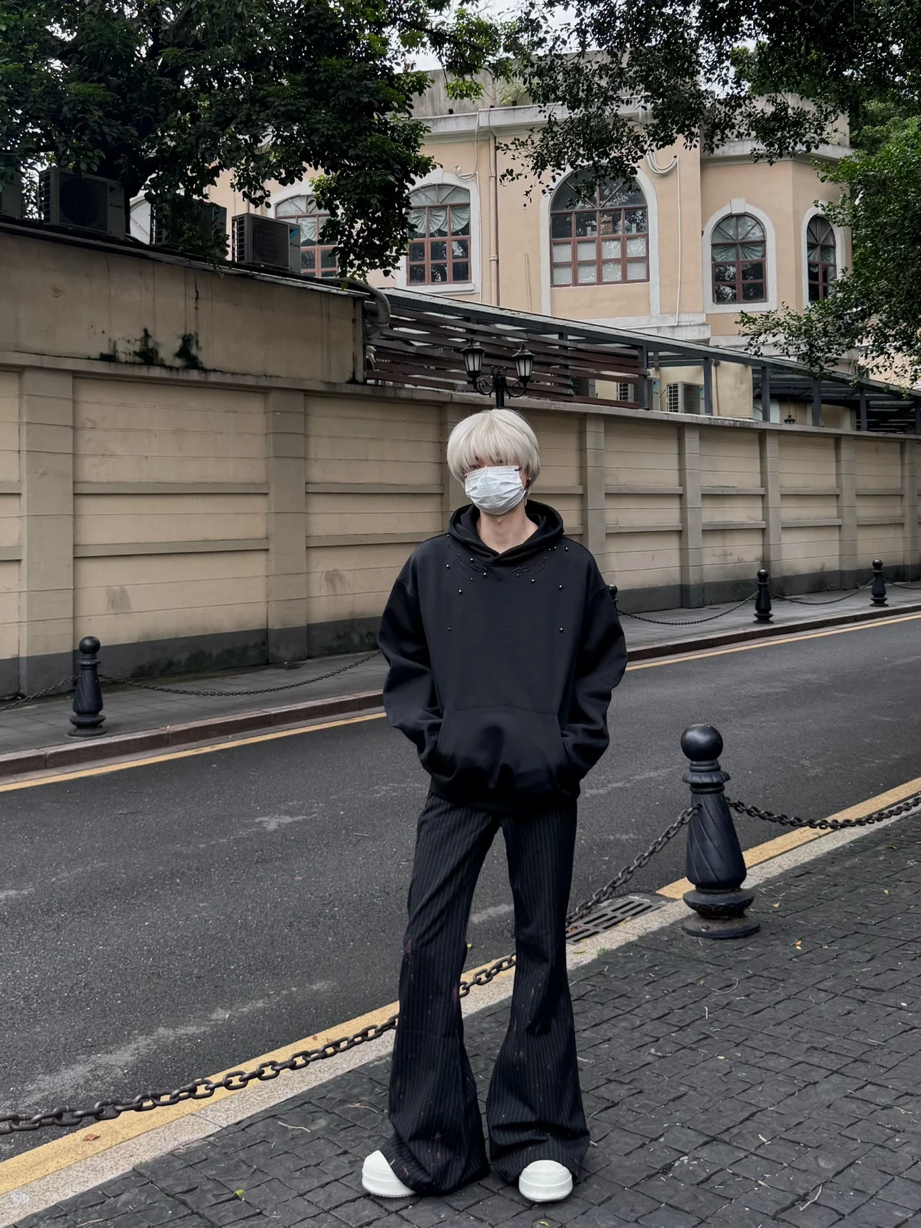 الأصلي الأمريكية الرجعية الثقيلة مطرز التطريز مقنعين البلوز فضفاض عارضة تنوعا الأزياء الاتجاه هوديي أعلى للرجال #2