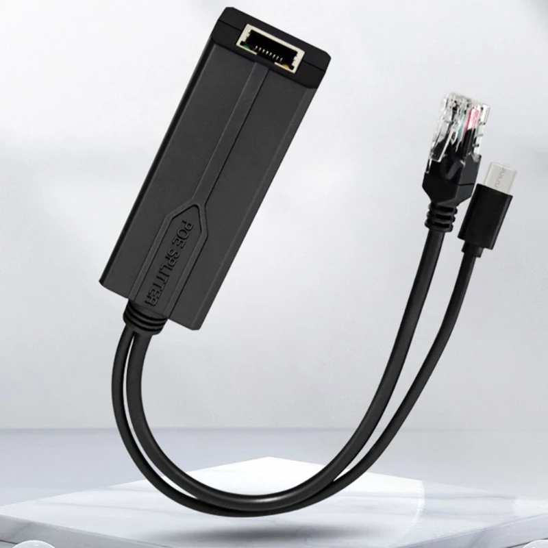 USB C POE Splitter USB C POE Separator,Efficient 48V to 5V Conversion for Low Voltages Gadgets Power Converters