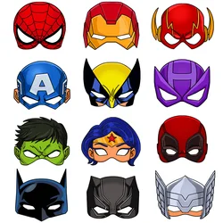 Hot 12Pcs Marvel spiderman Birthday Party Masks Toy Kids Costume Iron Man batman Masks Figure Mask Kids Cosplay Party gifts