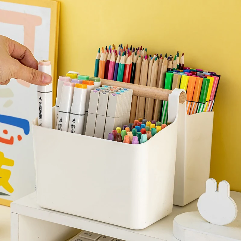 

Large Capacity Multifunctional Storage Holder School Office Portable Pen Holder Storage Box Desktop Sundries Storage Basket
