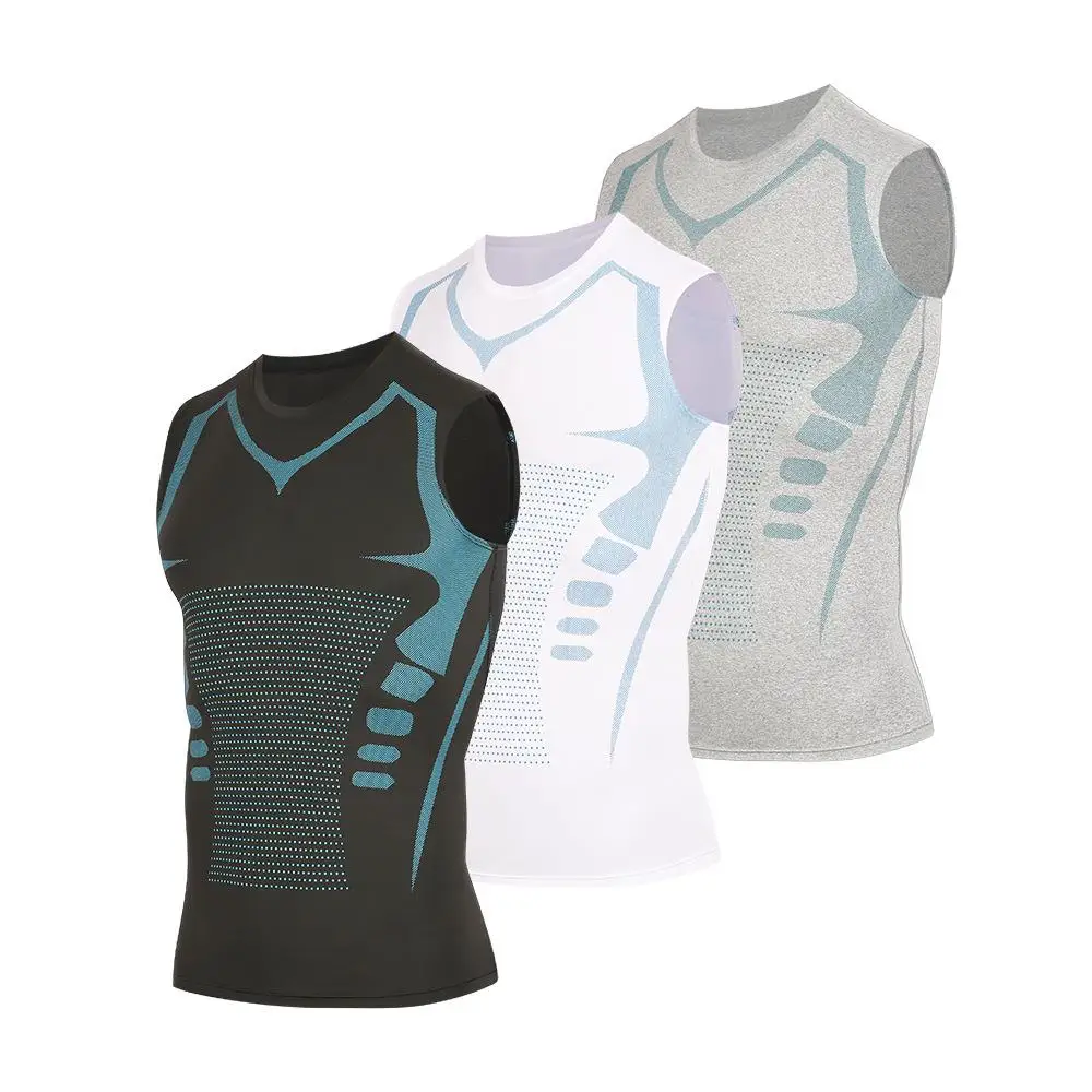 L-3XL Men Fitness Sports Vest Running Basketball Jersey Sleeveless Quick-drying Tight Tops Breathable Sweat-absorbent Trendy Top