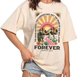 Cute Bible Verse Graphic Tshirts Vintage Aesthetic Christian Inspirational T-Shirts Faith Religious Tees Women Short Sleeve Tops