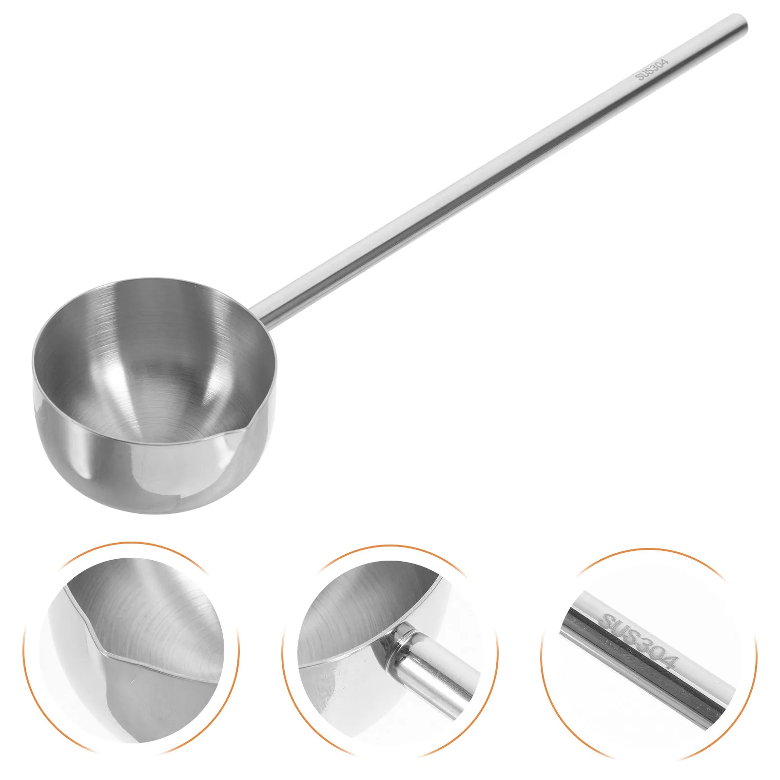 

Compact Stainless Steel 304 Oil Pouring Pan Long Handle for Hot Oil Dispensing Butter Melt Soup Cooking Mini Kitchen Cookware