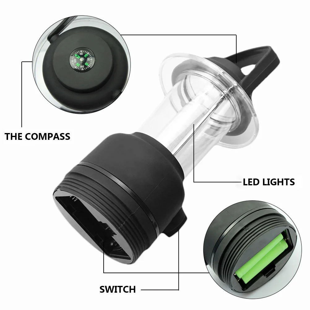 

Waterproof Rechargeable LED Camping Lantern Brightness Adjustable Tent Light IP65 Compass 20hrs LED Camping Lamp
