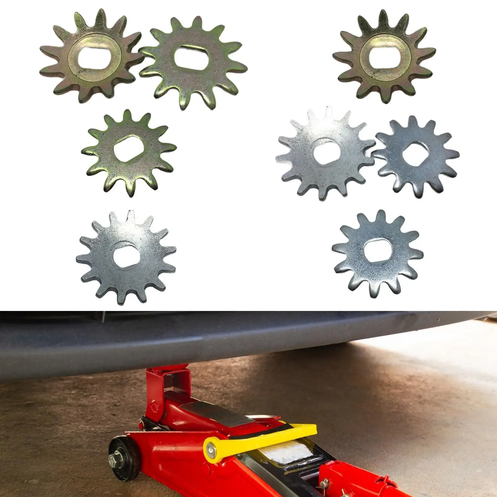 

2Pcs Horizontal Jack Repair Gears Metal Gear Wheel Set Solid Socket Tooth Flat Tooth for Vehicle Repairing Professionals