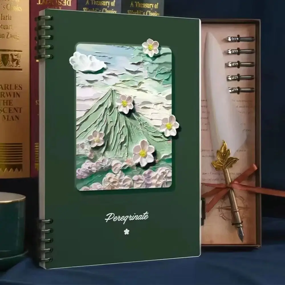 Olieverfschilderij Losbladig Boek Verdikking Cover Rose Mary Filler Papieren Notebook Retro Ins Stijl Student Dagboek Kladblok Reiziger