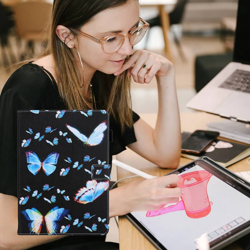 For IPAD PRO 11/IPAD AIR4 10.9 Protective Cover Flip Cover With Card Slot Bracket Leather Protective Shell Butterfly