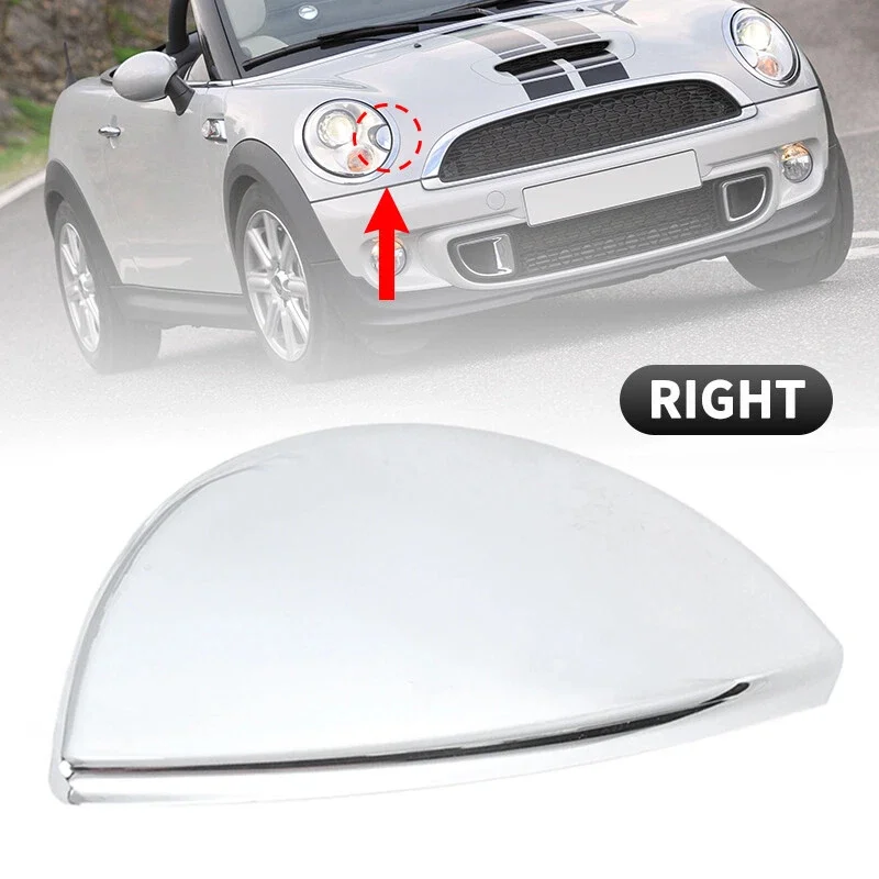 For BMW MINI COOPER R55 R56 R57 R58 R59 61672752560A 61672752559A Auto Headlight Nozzle Right or Left Black Washer Cover New