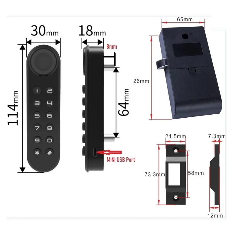 RFID Card Electronic Induction Cabinets Lock Password Drawer Lock Used for Sauna Storage Cabinets Bedside Tables