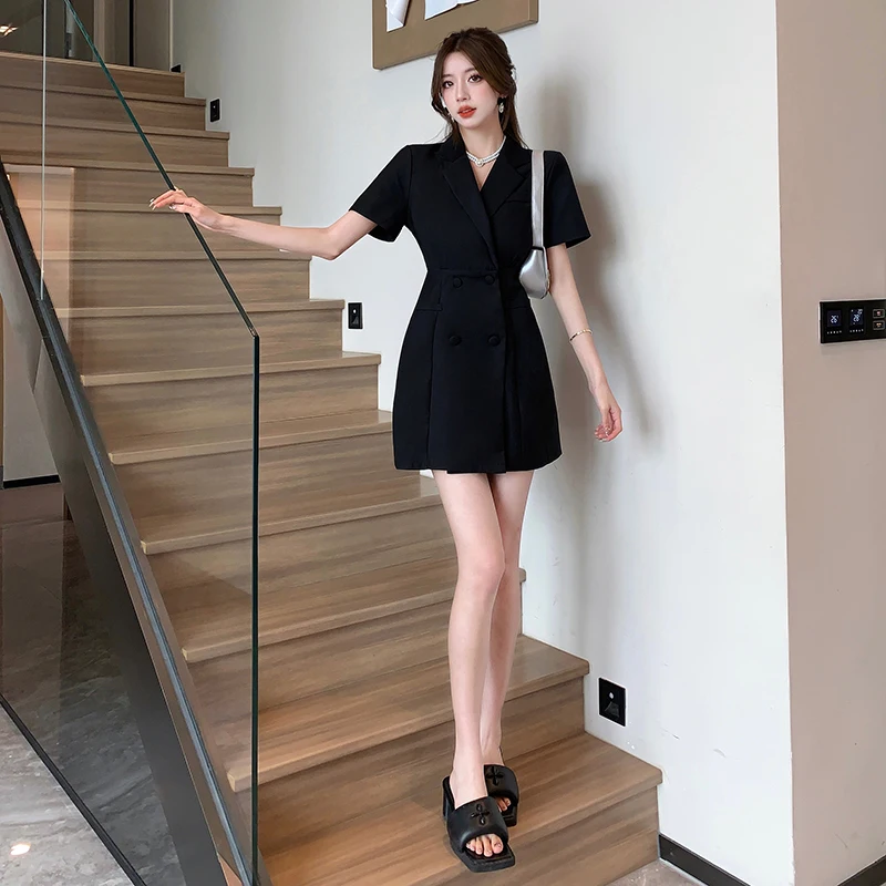 Yanling High-Grade Classic Style Double Breasted Business Suit and Dress New Summer Small Hepburn Style Skirt