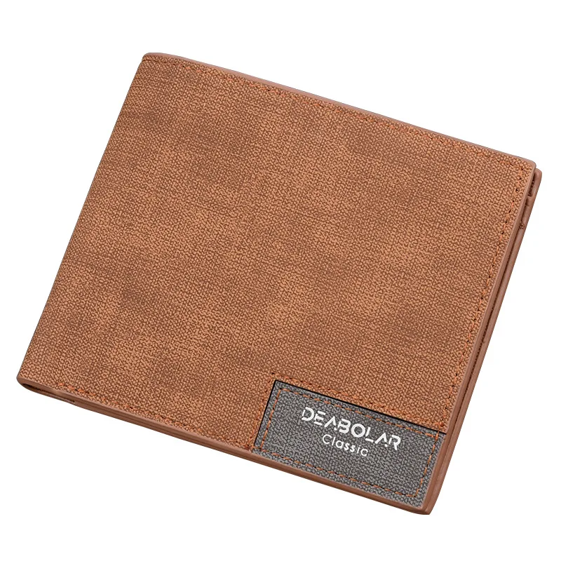 Men's Vintage Soft Exterior Slim Short Wallet Korean Stitching Card Holder Multifunctional With Card Slots & Id Window Wallet