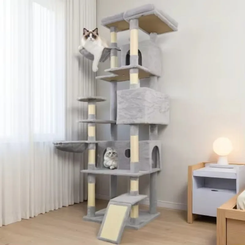 Cat Tree for Multi-Cat Households Stable Anti-Shaking Cat Climbing Play Sleeping All-in-One Cat Furniture