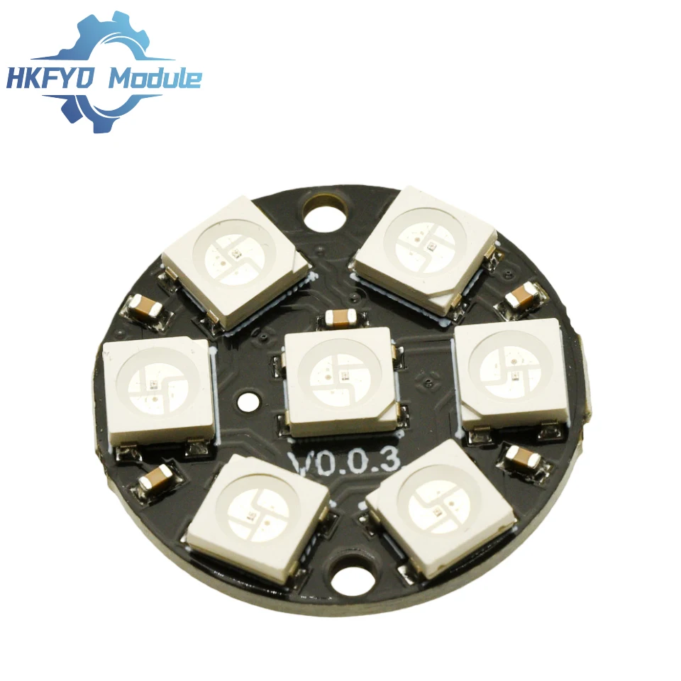 WS2812 حلقة LED RGB 7 بت، 5050 وحدة دائرة إضاءة كاملة الألوان قابلة للبرمجة لمشروع الإضاءة Arduino DIY