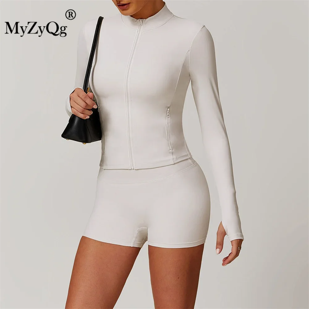 MyZyQg Women Autumn Winter Quick Dry Long Sleeve Yoga Set Outdoor Training Wear Running Sports Fitness Wear Tight Suit Outfit