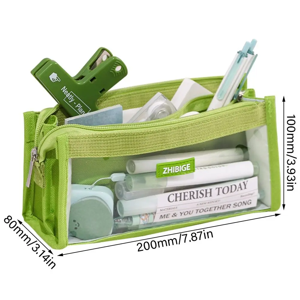 Learning Supplies Transparent Large Capacity Six Layer Pen Bag Stationery Organizer Pen Case Pencil Box