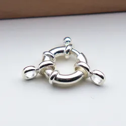 1 sztuka stałe 925 Sterling Silver zapięcie naszyjnika 10mm wiosna z 1 Strand ruchome Nautical pierścień dla bransoletka DIY biżuteria