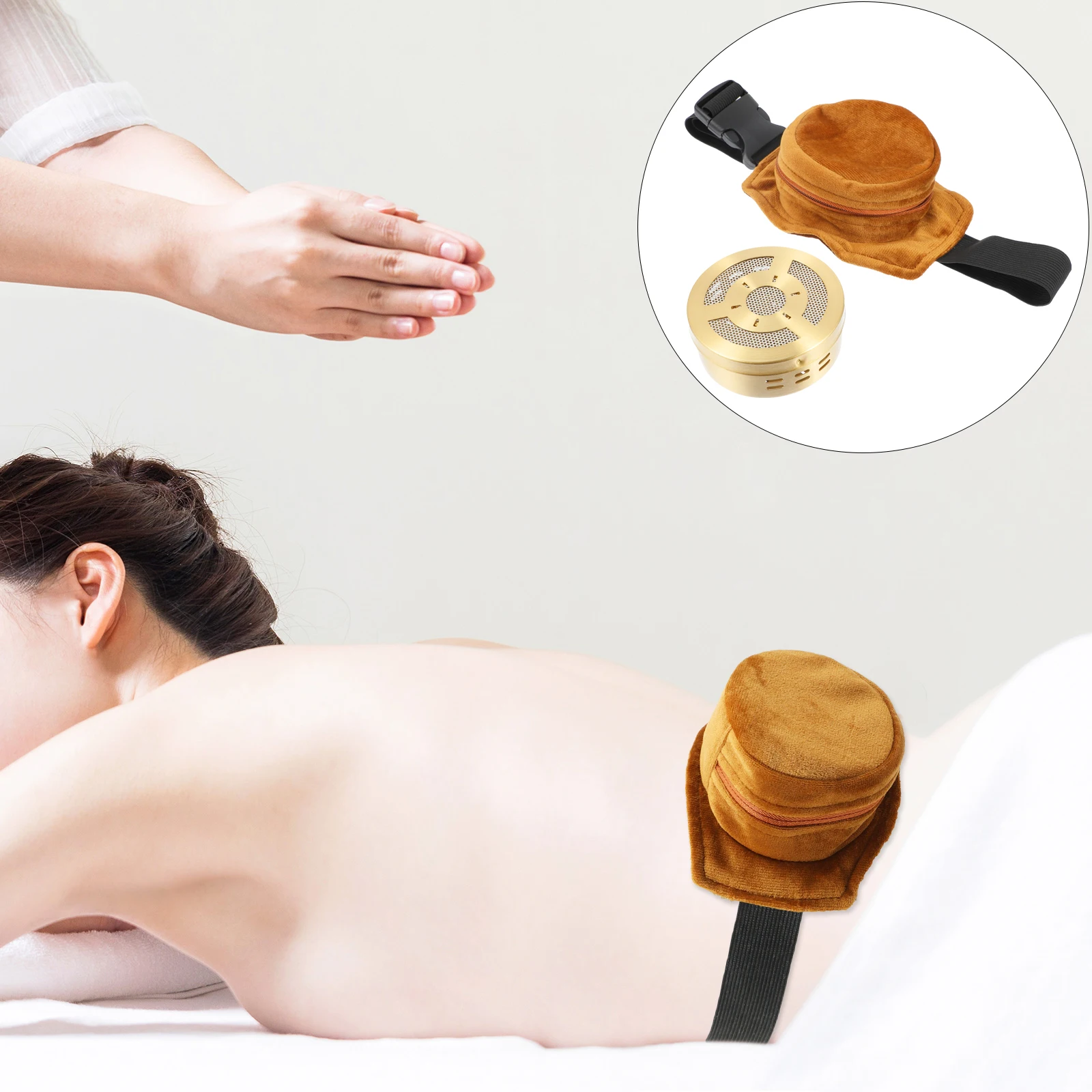 

Smokeless Moxa Purifier Copper Tank with Adjustable Pocket Moxibustion Treatment Therapy Box for Waist Neck Knee Arthritis Pain