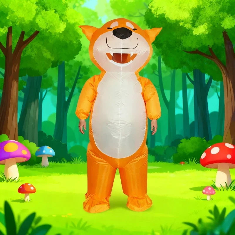 

Christmas inflatable costume Adult Orange Dog inflatable Suit Christmas Carnival Theme Party Shiba Inu Full Body Suit