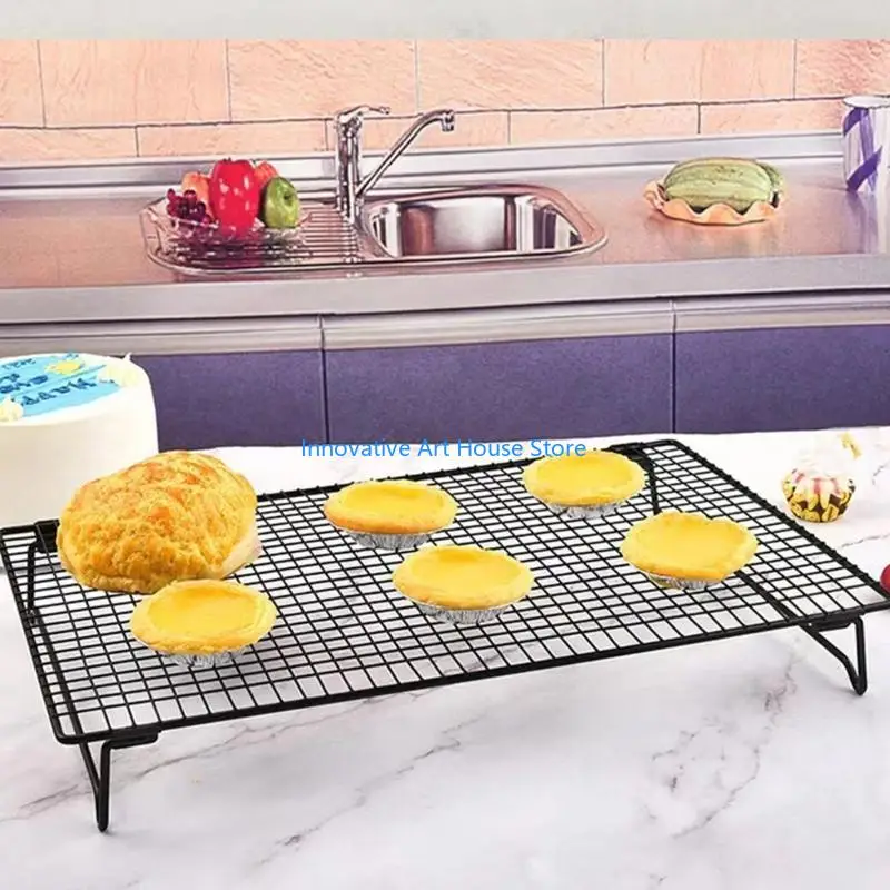 E1PC Bread Cake Cooling Rack for Baking Enthusiasts Household Nonstick Single Layer Cooling Biscuits Holder Shelf