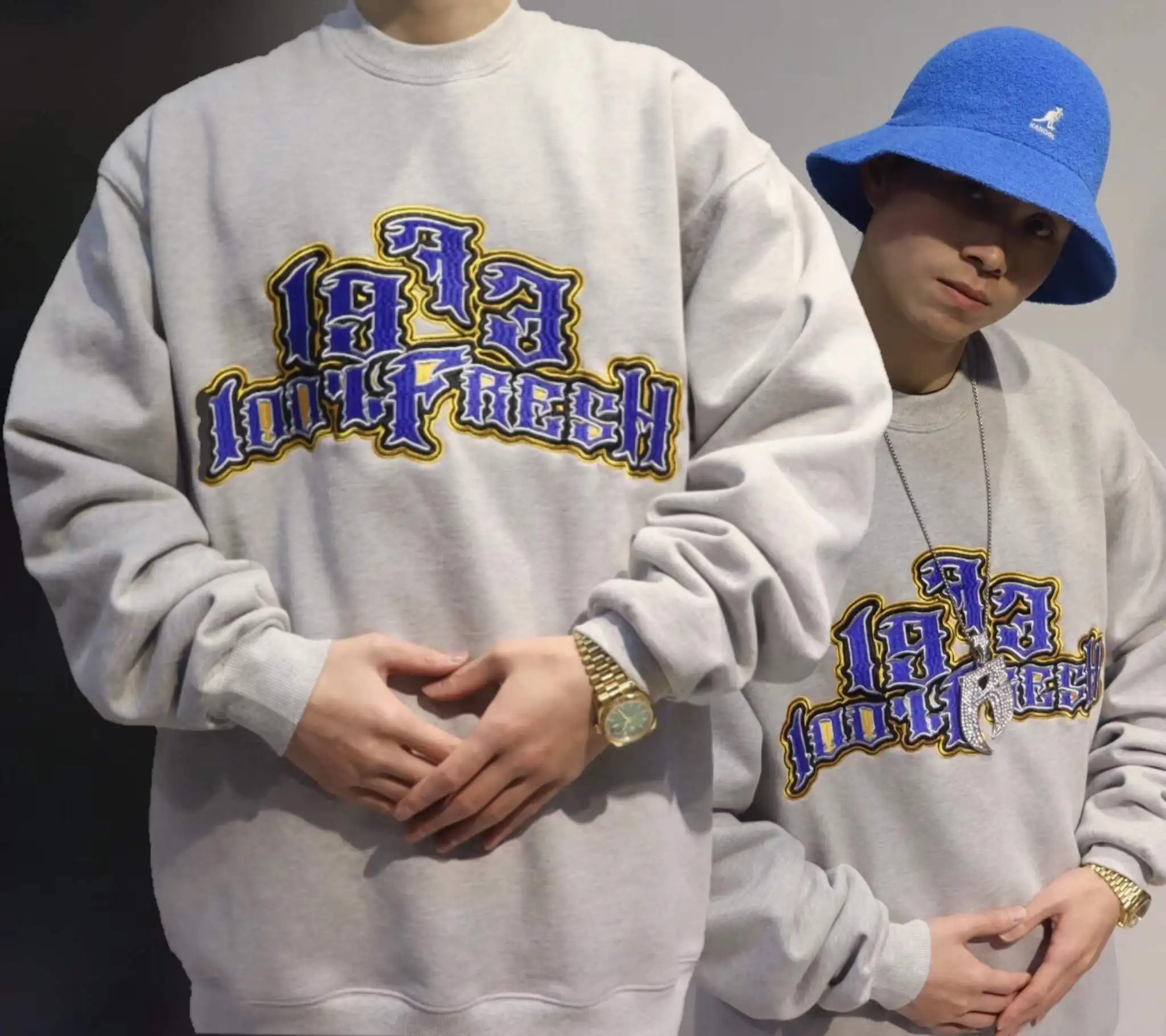 

Olschool American Loose Hip Hop West Coast Chicano Bboy Fce round Ne Sweatirt Youth ular Casual Loose Fit Hoodie